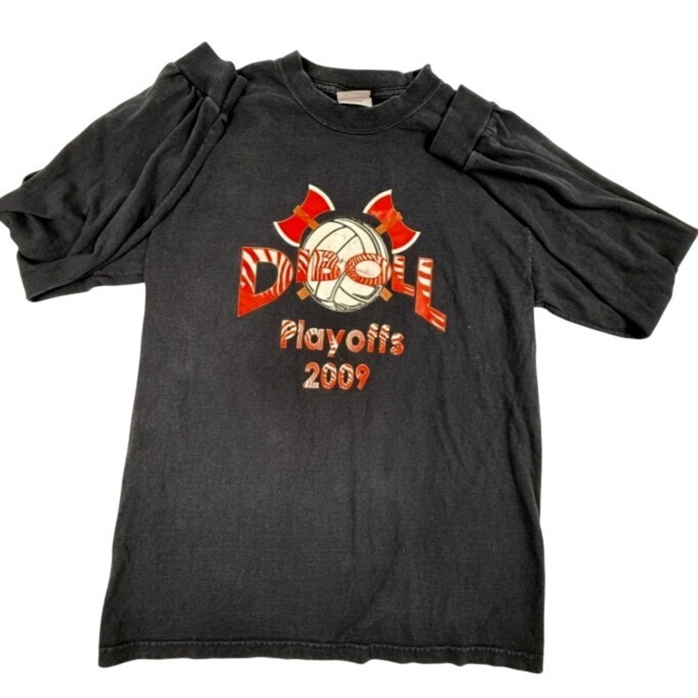 Port and Company Diboll Volleyball Playoffs 2009 Shirt Medium Black Long Sleeve